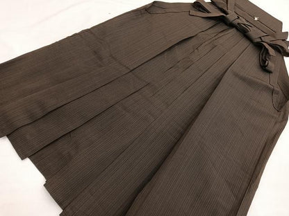平和屋着物●男性　行灯袴　縞　正絹　逸品　BAAX2919hv