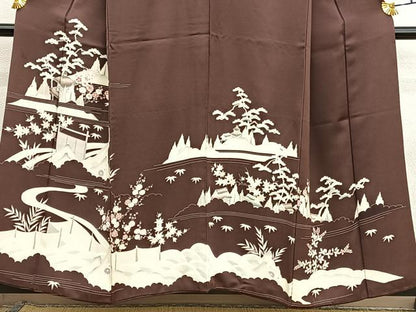 平和屋着物■中国三大刺繍　相良刺繍　訪問着　浜松文　金糸　正絹　逸品　BAAX2926hv