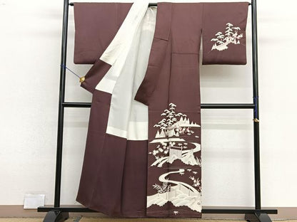 平和屋着物■中国三大刺繍　相良刺繍　訪問着　浜松文　金糸　正絹　逸品　BAAX2926hv
