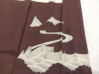 平和屋着物■中国三大刺繍　相良刺繍　訪問着　浜松文　金糸　正絹　逸品　BAAX2926hv