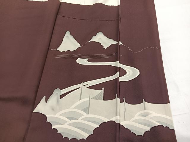 平和屋着物■中国三大刺繍　相良刺繍　訪問着　浜松文　金糸　正絹　逸品　BAAX2926hv