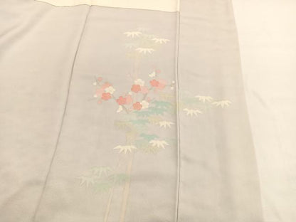 平和屋着物■訪問着　飛鶴笹竹梅文　正絹　逸品　BAAX2927hv