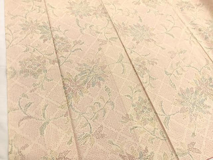 平和屋着物■上質な紬　更紗花文　正絹　逸品　BAAX2935hv