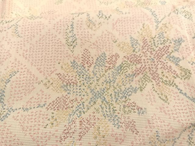 平和屋着物■上質な紬　更紗花文　正絹　逸品　BAAX2935hv