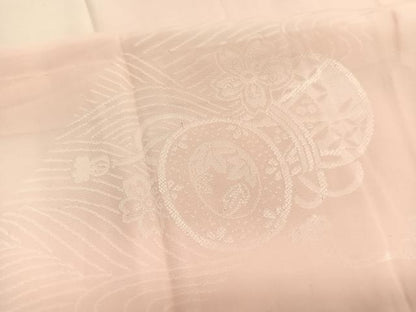平和屋着物■長襦袢　無双仕立て　流水花鼓地紋　暈し染め　正絹　逸品　BAAX2936hv