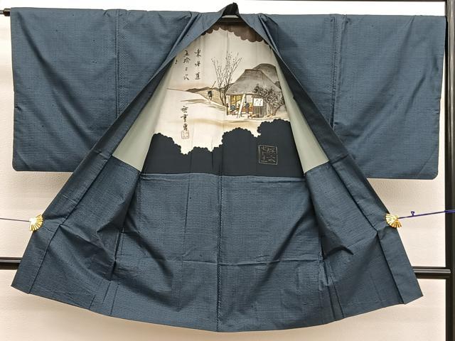 平和屋着物■男性　本場大島紬　アンサンブル　80亀甲　総詰め　正絹　逸品　BAAX2938hv