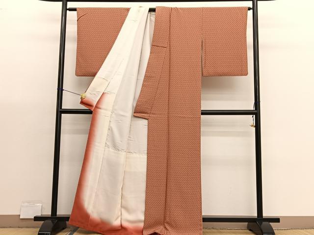平和屋着物■上質な小紋　枝花文正絹　逸品　BAAX2943hv