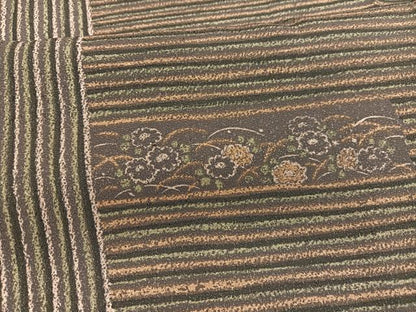 平和屋着物■上質な小紋　横段花文　正絹　逸品　BAAX2957hv