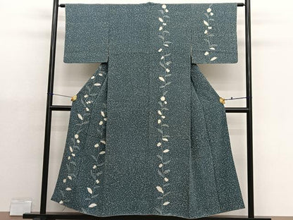 平和屋着物■訪問着　絞り　枝花文　正絹　逸品　BAAX2948hv