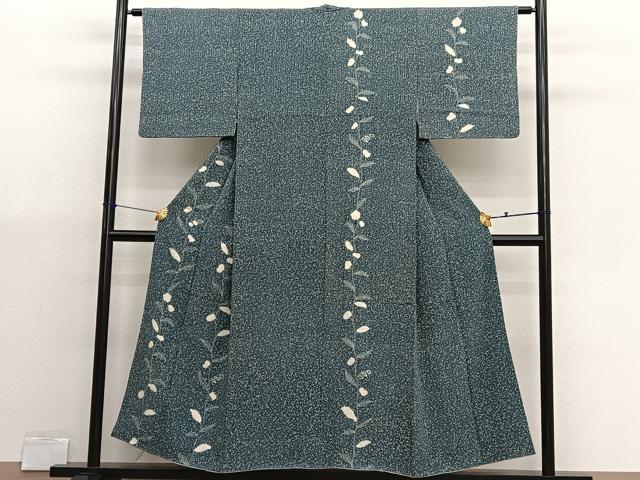 平和屋着物■訪問着　絞り　枝花文　正絹　逸品　BAAX2948hv