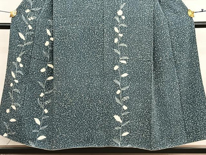 平和屋着物■訪問着　絞り　枝花文　正絹　逸品　BAAX2948hv