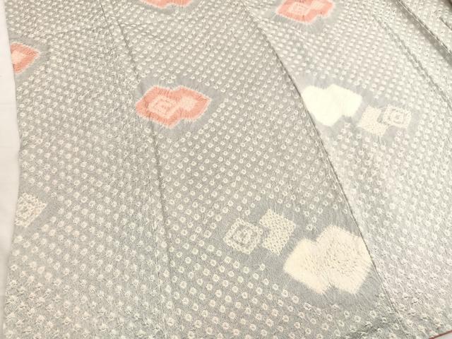 平和屋着物■上質な小紋　総絞り　菱文様　正絹　逸品　BAAX2949hv