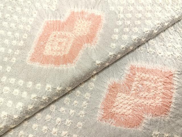 平和屋着物■上質な小紋　総絞り　菱文様　正絹　逸品　BAAX2949hv
