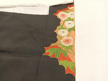 平和屋着物■豪華黒留袖　刺繍　尾長鳥花文　金彩　正絹　逸品　未使用　BAAX2950hv