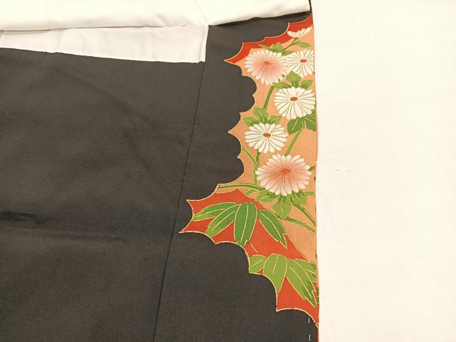 平和屋着物■豪華黒留袖　刺繍　尾長鳥花文　金彩　正絹　逸品　未使用　BAAX2950hv