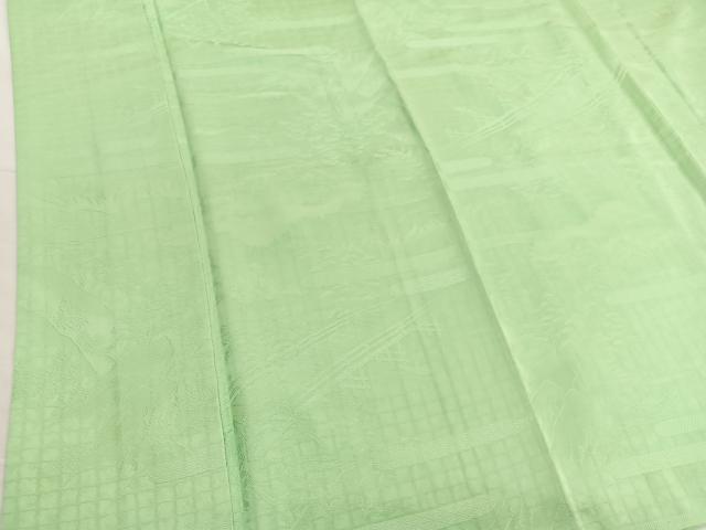 平和屋着物■上質な色無地　浜松地紋　若菜色　正絹　逸品　BAAX2952hv