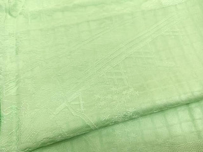 平和屋着物■上質な色無地　浜松地紋　若菜色　正絹　逸品　BAAX2952hv