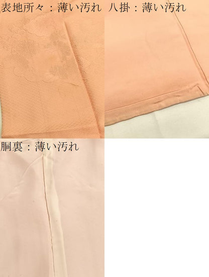 平和屋着物■上質な色無地　雲取り有職地紋　深支子色　正絹　逸品　BAAX2953hv