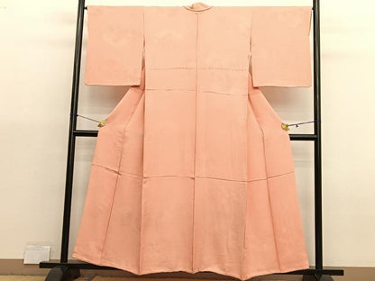 平和屋着物■上質な色無地　雲取り有職地紋　深支子色　正絹　逸品　BAAX2953hv