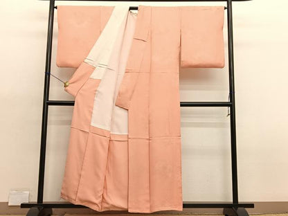 平和屋着物■上質な色無地　雲取り有職地紋　深支子色　正絹　逸品　BAAX2953hv