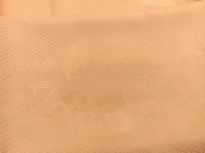 平和屋着物■上質な色無地　雲取り有職地紋　深支子色　正絹　逸品　BAAX2953hv