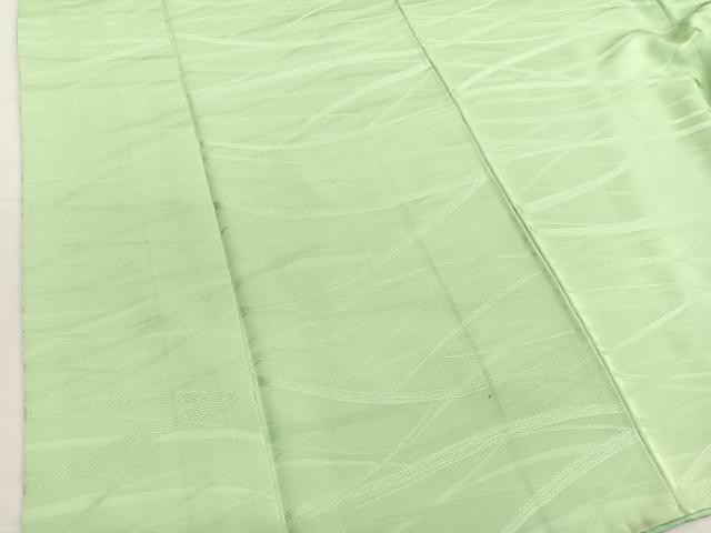 平和屋着物■上質な色無地　芝草地紋　若葉色　正絹　逸品　BAAX2954hv