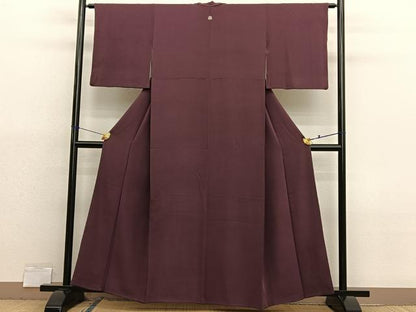 平和屋着物■上質な色無地　紫鳶色　正絹　逸品　BAAX2955hv