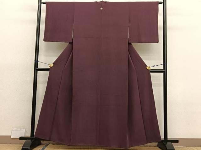 平和屋着物■上質な色無地　紫鳶色　正絹　逸品　BAAX2955hv
