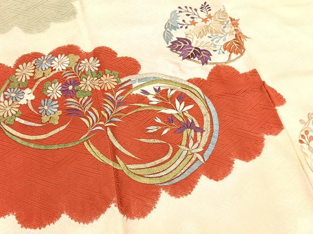 平和屋着物■豪華振袖　総刺繍　絞り　雲取り花丸文　金銀彩　伊勢丹扱い　正絹　逸品　BAAX2958hv