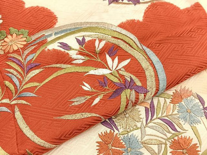 平和屋着物■豪華振袖　総刺繍　絞り　雲取り花丸文　金銀彩　伊勢丹扱い　正絹　逸品　BAAX2958hv