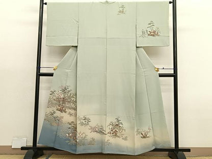 平和屋着物■訪問着　風景文　暈し染め　金彩　正絹　逸品　BAAX2961hv