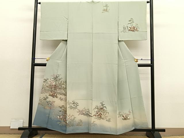 平和屋着物■訪問着　風景文　暈し染め　金彩　正絹　逸品　BAAX2961hv
