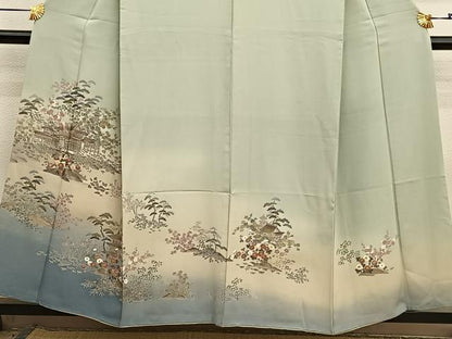 平和屋着物■訪問着　風景文　暈し染め　金彩　正絹　逸品　BAAX2961hv