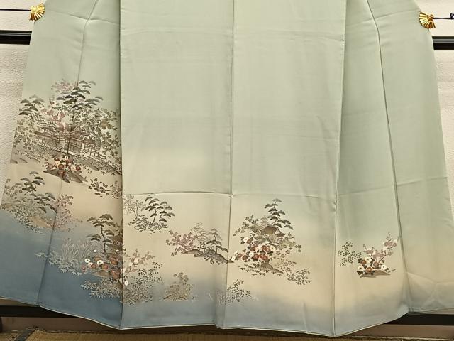 平和屋着物■訪問着　風景文　暈し染め　金彩　正絹　逸品　BAAX2961hv
