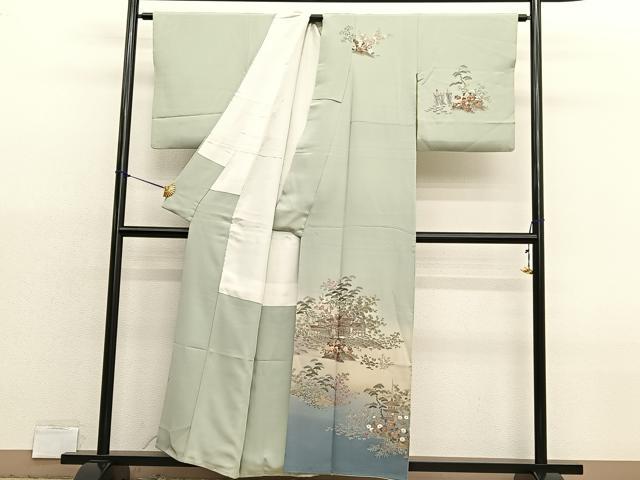 平和屋着物■訪問着　風景文　暈し染め　金彩　正絹　逸品　BAAX2961hv