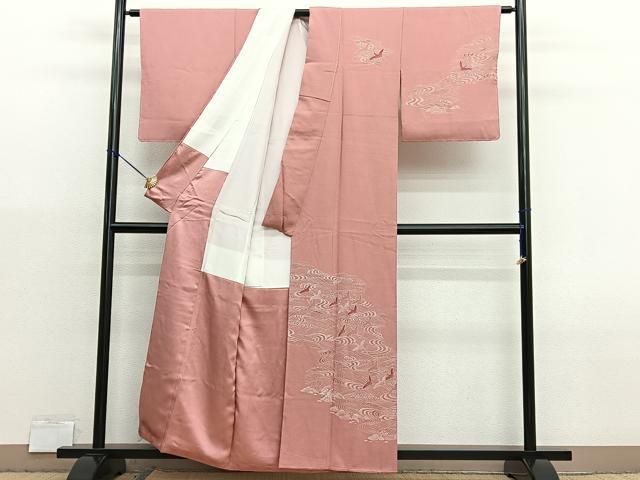 平和屋着物■訪問着　江戸小紋　作家物　立波飛鶴文　正絹　逸品　未使用　BAAX2962hv