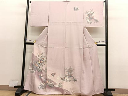 平和屋着物■訪問着　草花文　暈し染め　金彩　正絹　逸品　BAAX2963hv