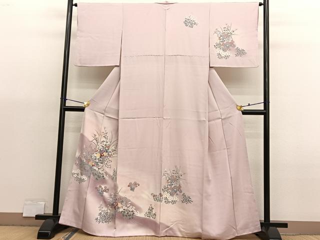 平和屋着物■訪問着　草花文　暈し染め　金彩　正絹　逸品　BAAX2963hv