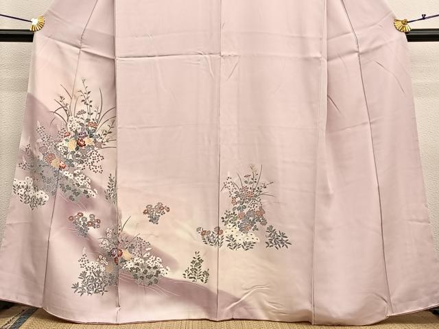 平和屋着物■訪問着　草花文　暈し染め　金彩　正絹　逸品　BAAX2963hv