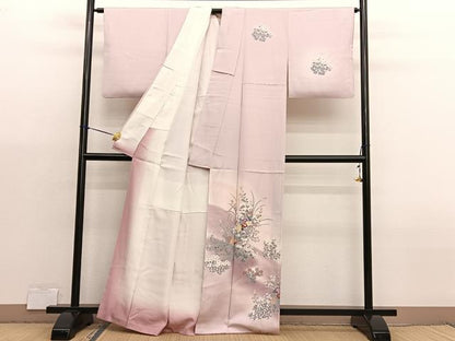 平和屋着物■訪問着　草花文　暈し染め　金彩　正絹　逸品　BAAX2963hv