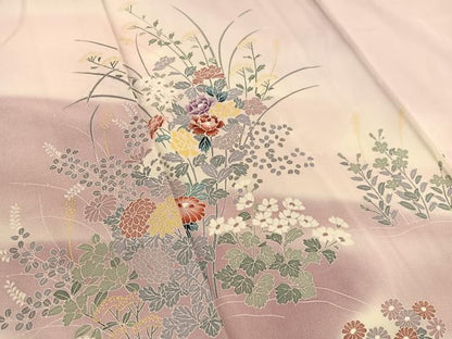 平和屋着物■訪問着　草花文　暈し染め　金彩　正絹　逸品　BAAX2963hv