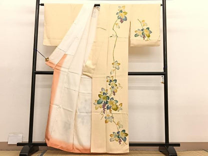 平和屋着物■訪問着　葡萄　暈し染め　金彩　正絹　逸品　BAAX2964hv