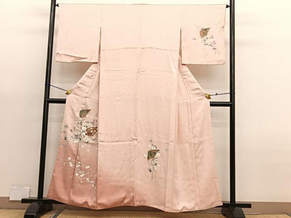 平和屋着物■訪問着　扇面花文　暈し染め　金彩　正絹　逸品　BAAX2965hv