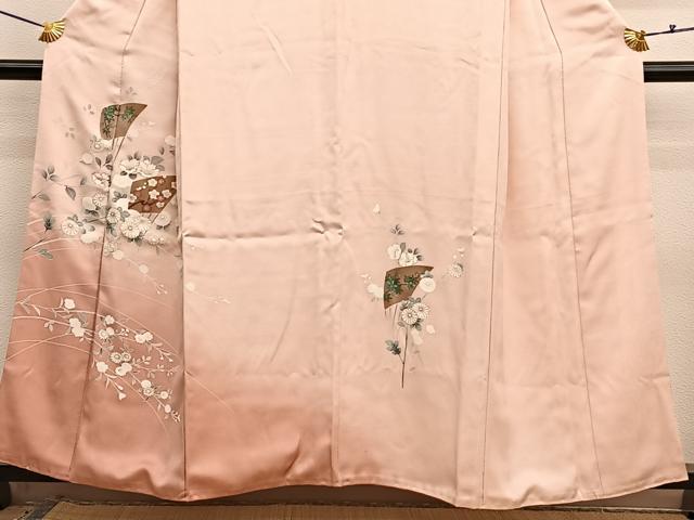 平和屋着物■訪問着　扇面花文　暈し染め　金彩　正絹　逸品　BAAX2965hv