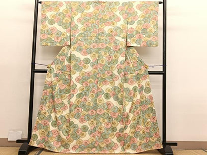 平和屋着物■上質な小紋　梅　金彩　正絹　逸品　BAAX2966hv