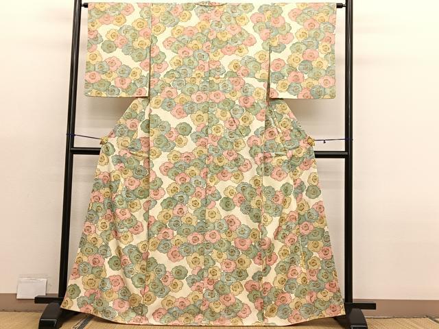 平和屋着物■上質な小紋　梅　金彩　正絹　逸品　BAAX2966hv