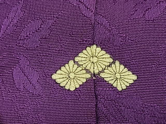 平和屋着物■上質な色無地　草花地紋　桑の実色　正絹　逸品　BAAX2969hv