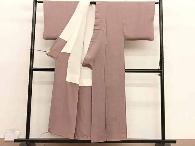 平和屋着物■上質な色無地　鴇浅葱色　鬼しぼ縮緬　正絹　逸品　BAAX2973hv