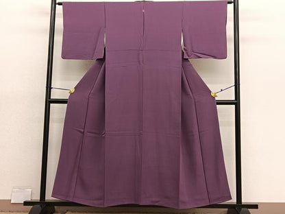 平和屋着物■上質な色無地　二藍色　正絹　逸品　BAAX2974hv