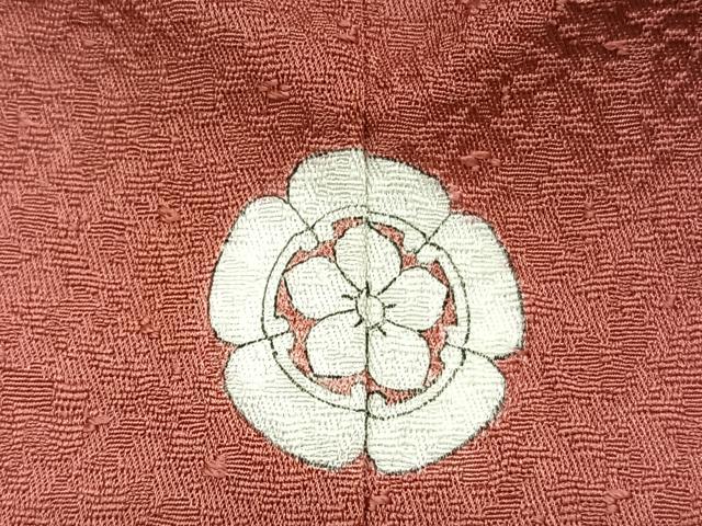 平和屋着物■上質な色無地　紋意匠　紅樺色　正絹　逸品　BAAX2975hv